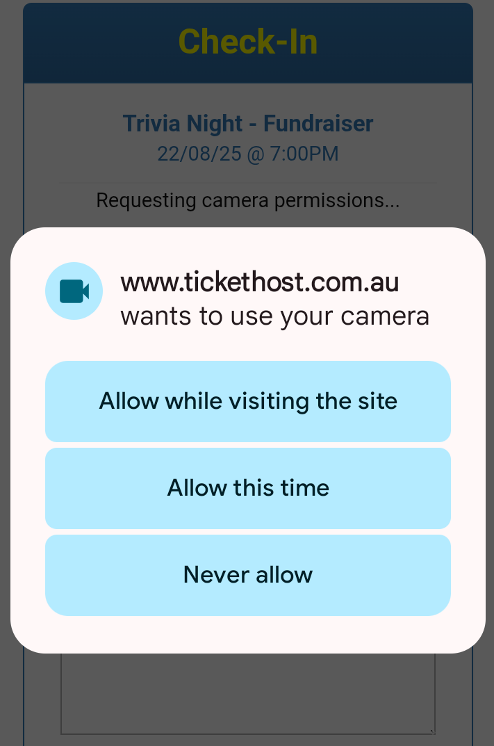 Camera Permissions